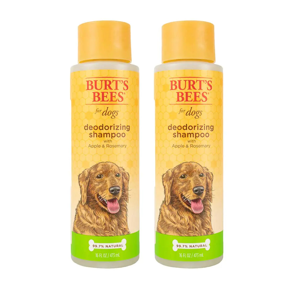 Burts Bees for Pets Deodorizing Dog Shampoo with Apple & Rosemary |Dog Shampoo Combats Odors | Cruelty Free Sulfate & Paraben Free pH Balanced for Dogs - Made in USA 16 oz - 2 Pack