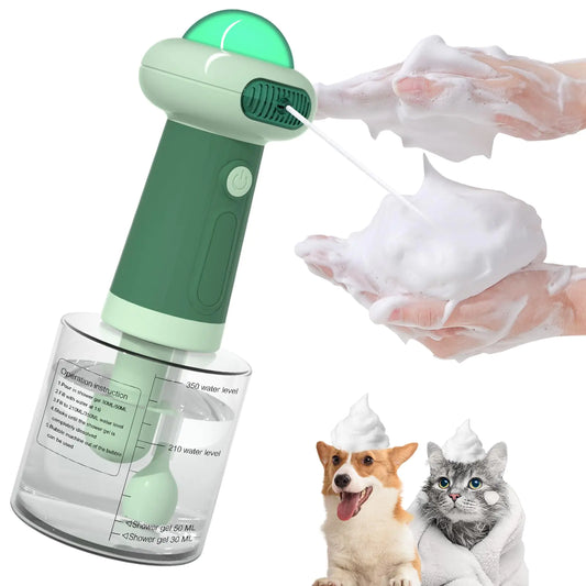 Coocake Electric Dog Shampoo DispenserIPX7 Cat Shampoo SprayerPet Bath Supplies Automatic Foaming Shampoo Dispenser for Dog Deep CleaingKitchen Sink，Bathroom Green